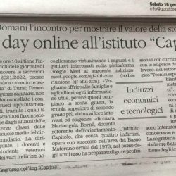 Open day online all’istituto “Capitolo”