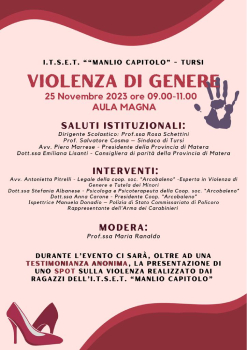 Scopri di più sull'articolo Evento “Violenza di Genere” in occasione della giornata contro la violenza sulle donne